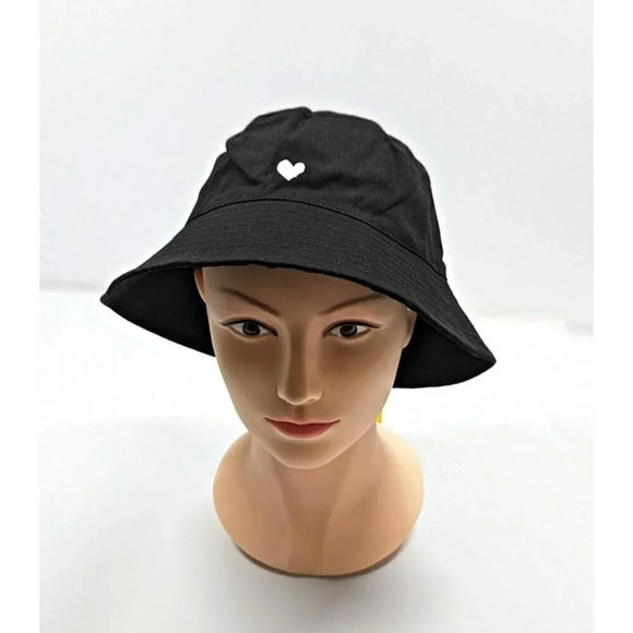 Kerri Rosenthal Women's Bucket Hat Heart In Black Cotton - O/S (MSRP $128) - Picture 7 of 7